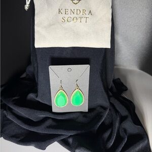 Kendra Scott Bright Green Teardrop Earrings